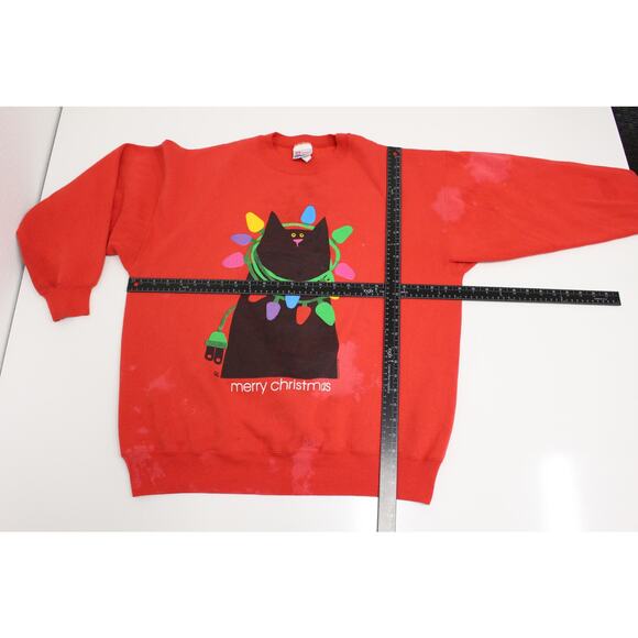 Vintage Christmas Cat Sweatshirt XL - Picture 8 of 10